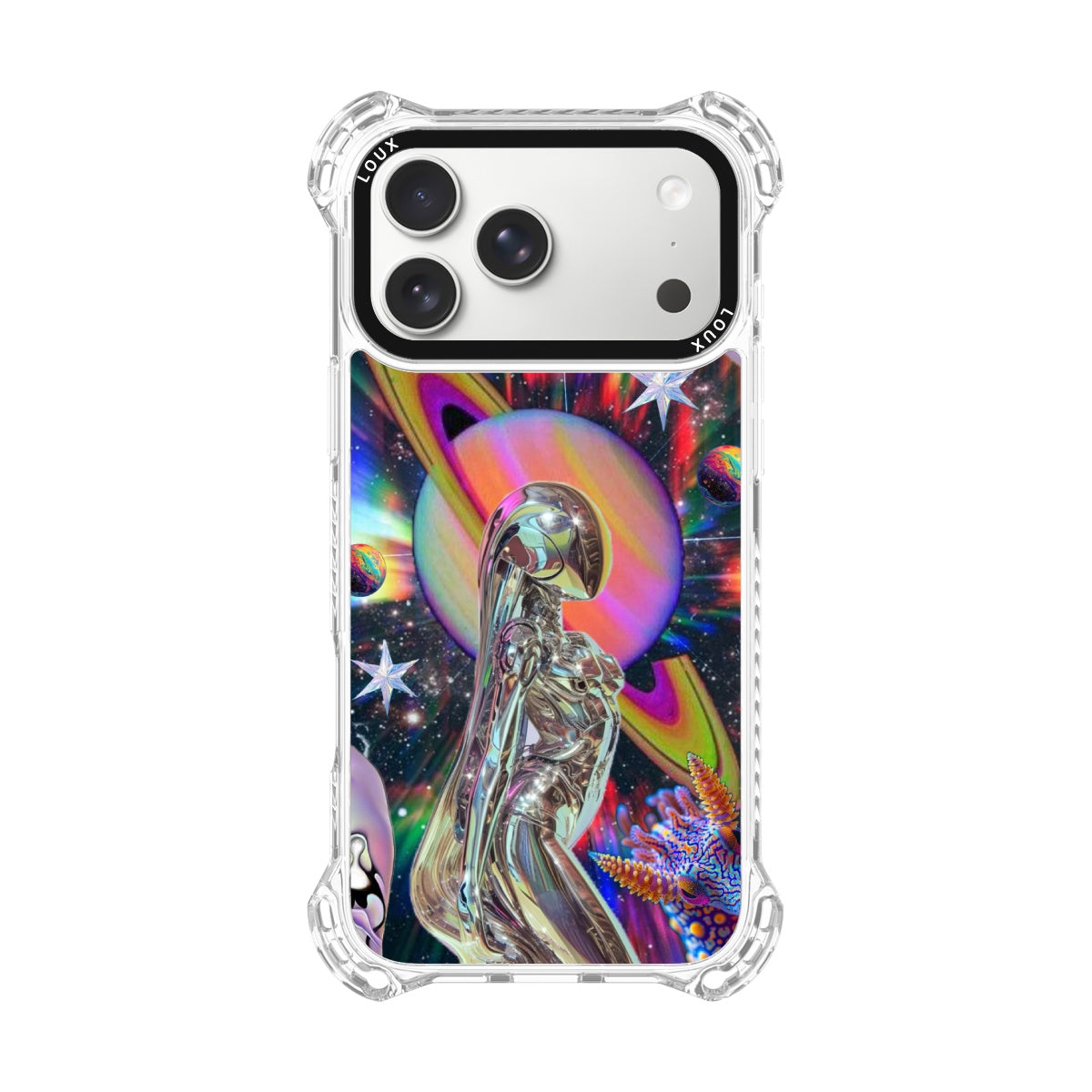Capa Space Chrome Para iPhone Obsidian Loux