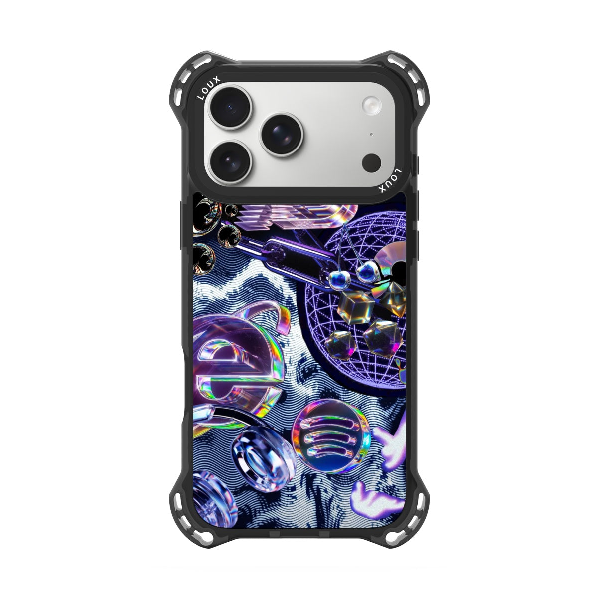 Capa Glass Network Para iPhone Obsidian Loux
