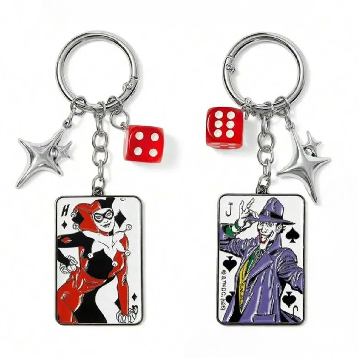 Chaveiro Coringa Arlequina Metal Carta Baralho