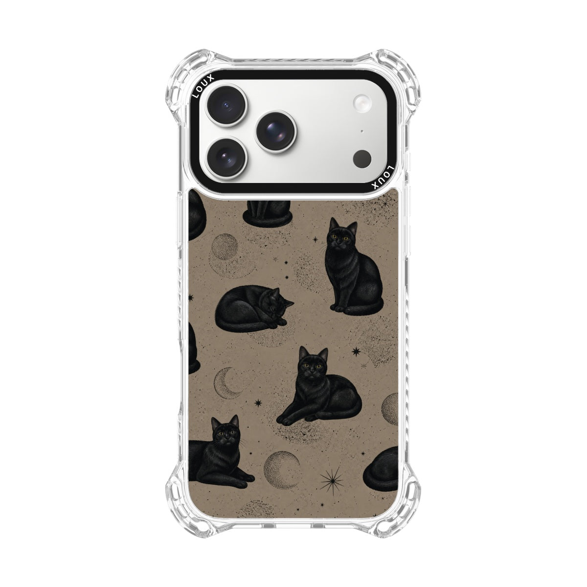 Capa Lunar Cat Para iPhone Obsidian Loux