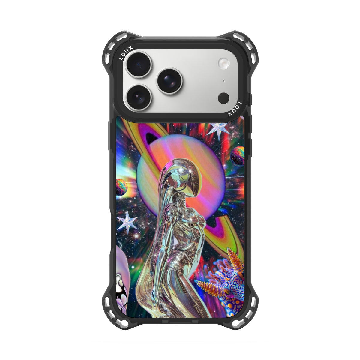 Capa Space Chrome Para iPhone Obsidian Loux
