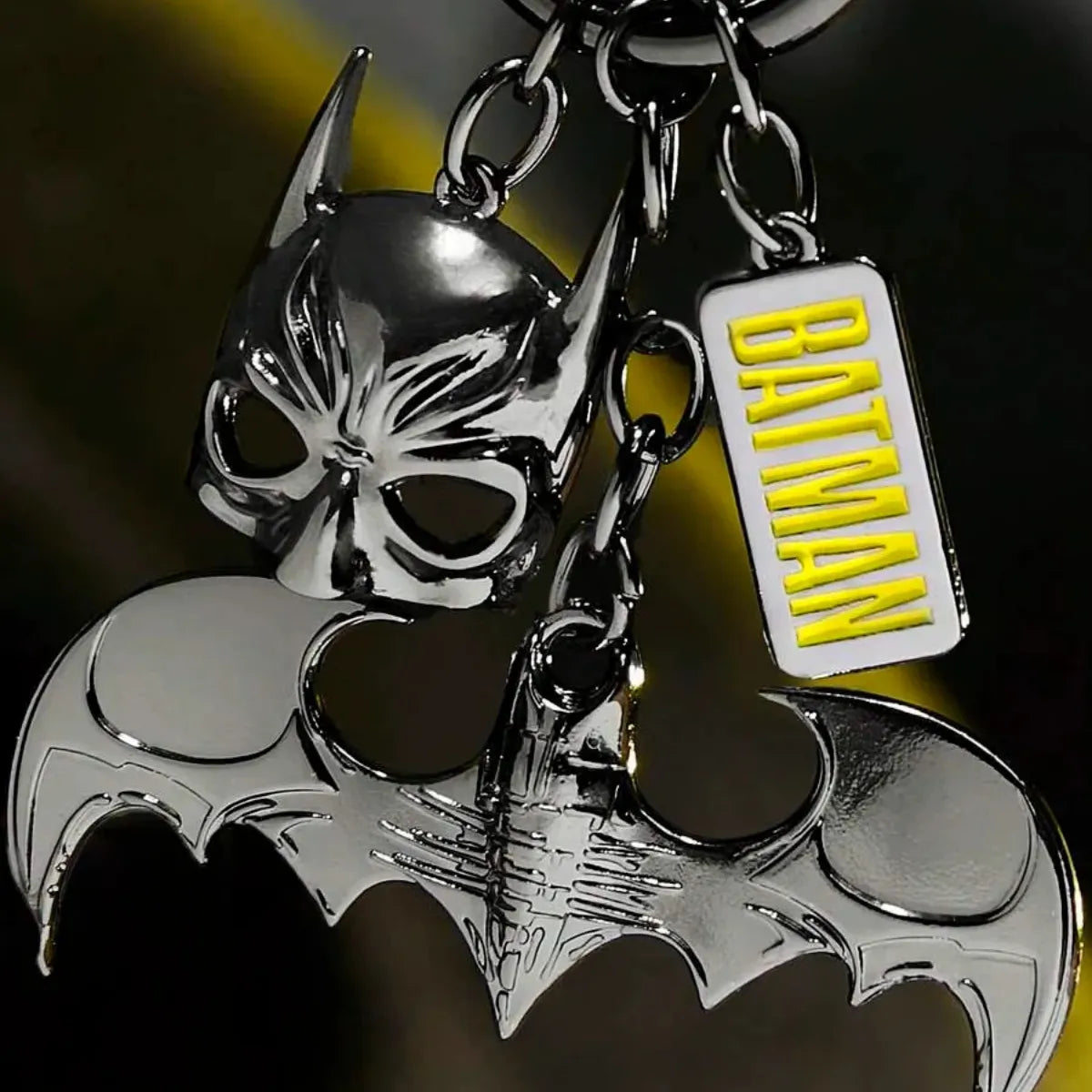 Chaveiro Batman Metal Mascara Batarang Preto