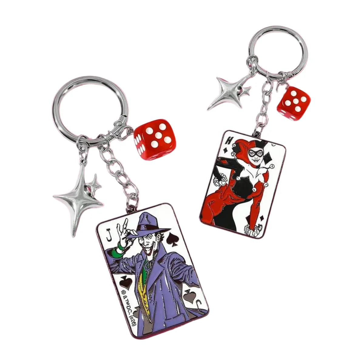 Chaveiro Coringa Arlequina Metal Carta Baralho