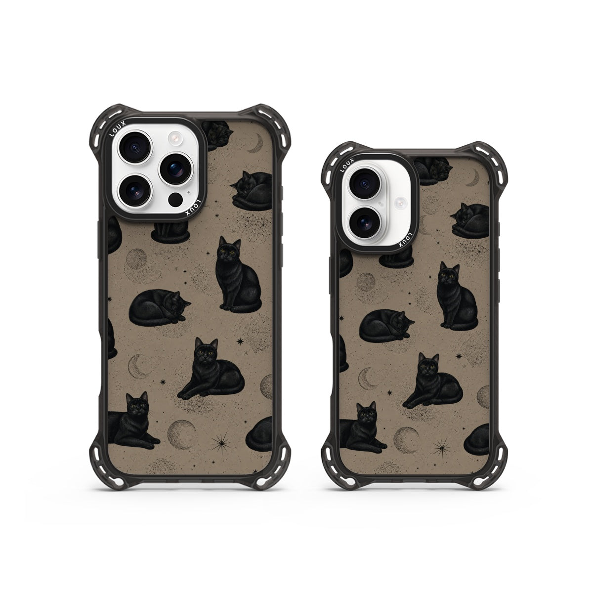 Capa Lunar Cat Para iPhone Obsidian Loux