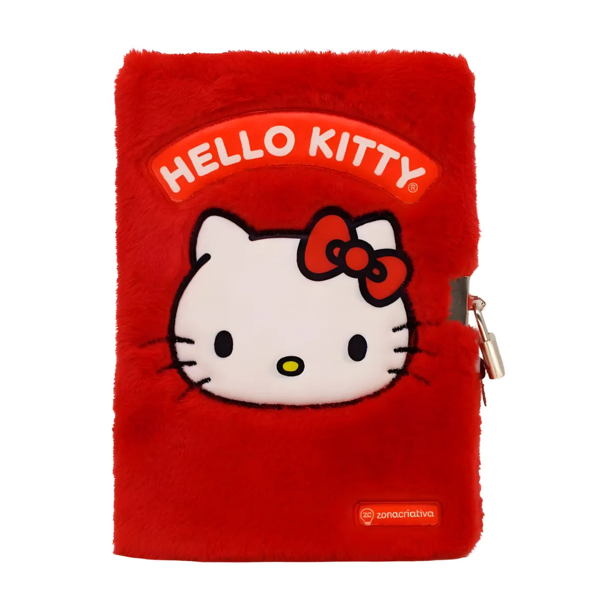 Caderno de Pelúcia Hello Kitty Cadeado e Chave
