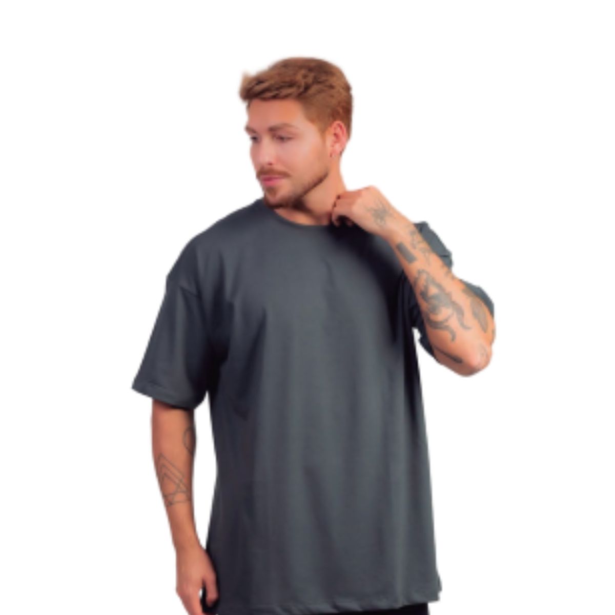 Camiseta Oversized 180g - Chumbo