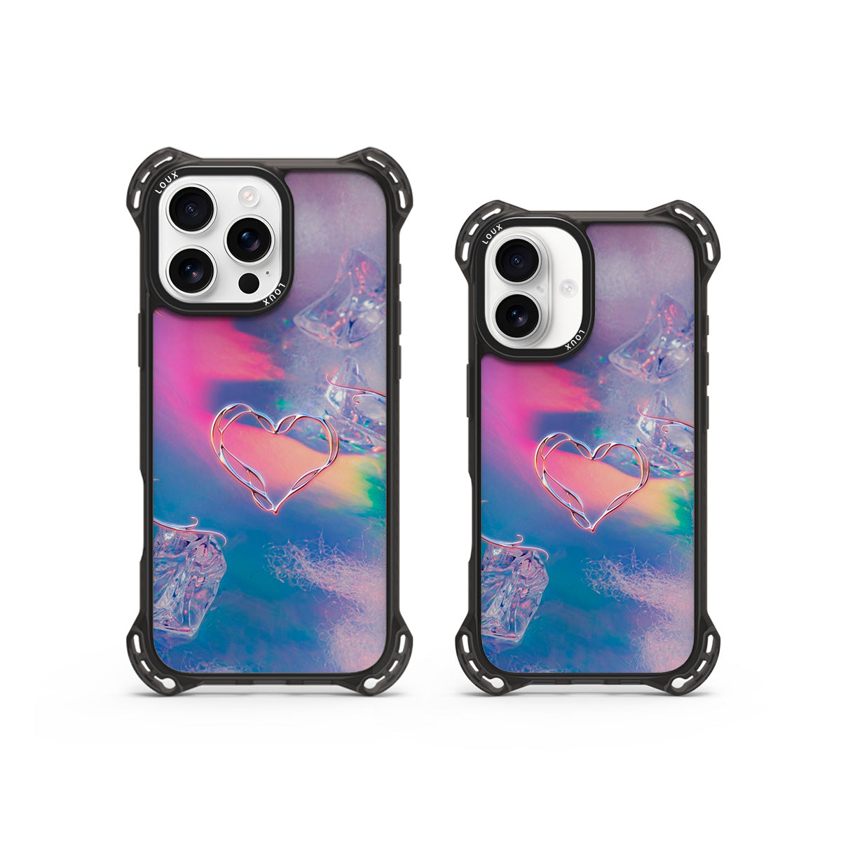 Capa Chrome Heart Para iPhone Obsidian Loux