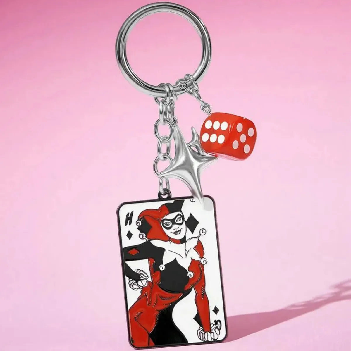 Chaveiro Coringa Arlequina Metal Carta Baralho