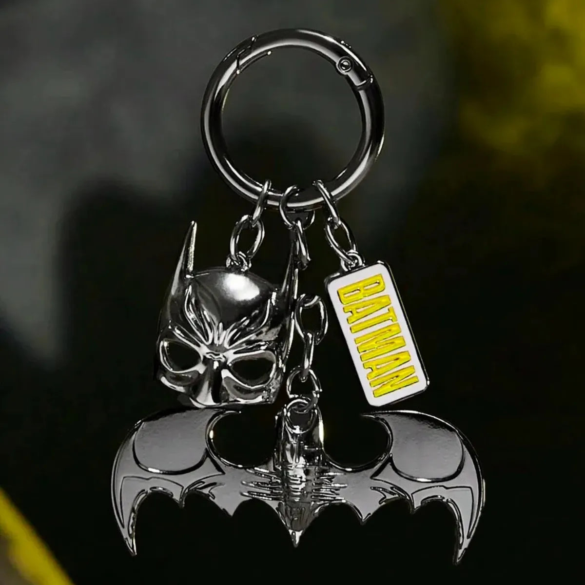 Chaveiro Batman Metal Mascara Batarang Preto