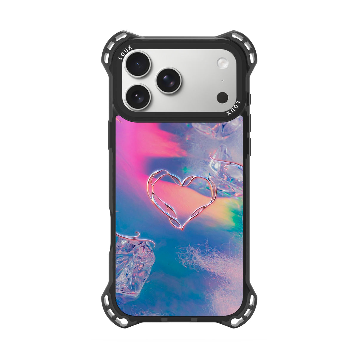 Capa Chrome Heart Para iPhone Obsidian Loux