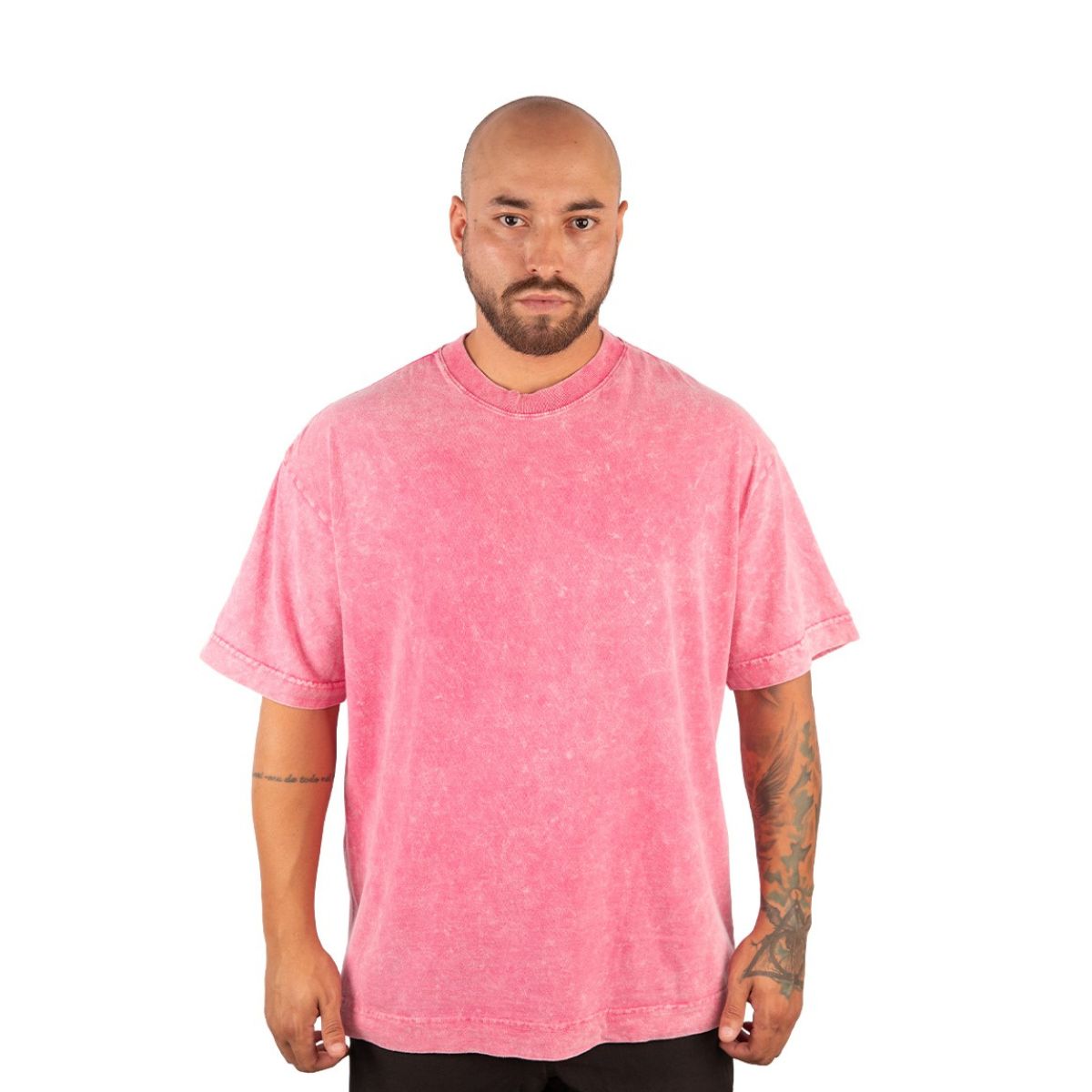 Camiseta Oversized Ample Básica – Rosa Mármore