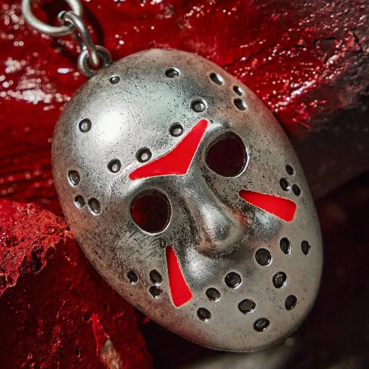 Chaveiro Sexta Feira 13 Jason Máscara Metal Prata Terror