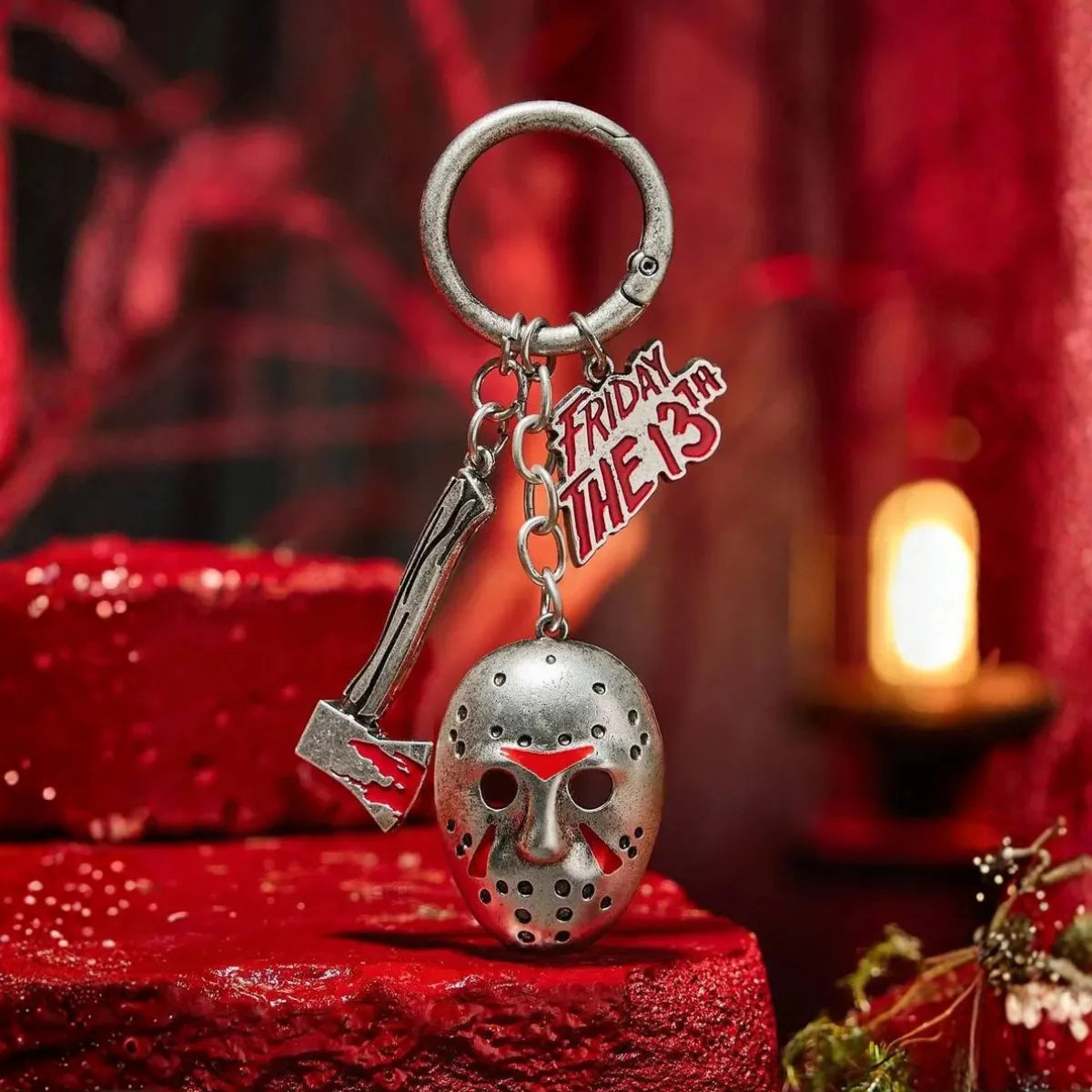 Chaveiro Sexta Feira 13 Jason Máscara Metal Prata Terror