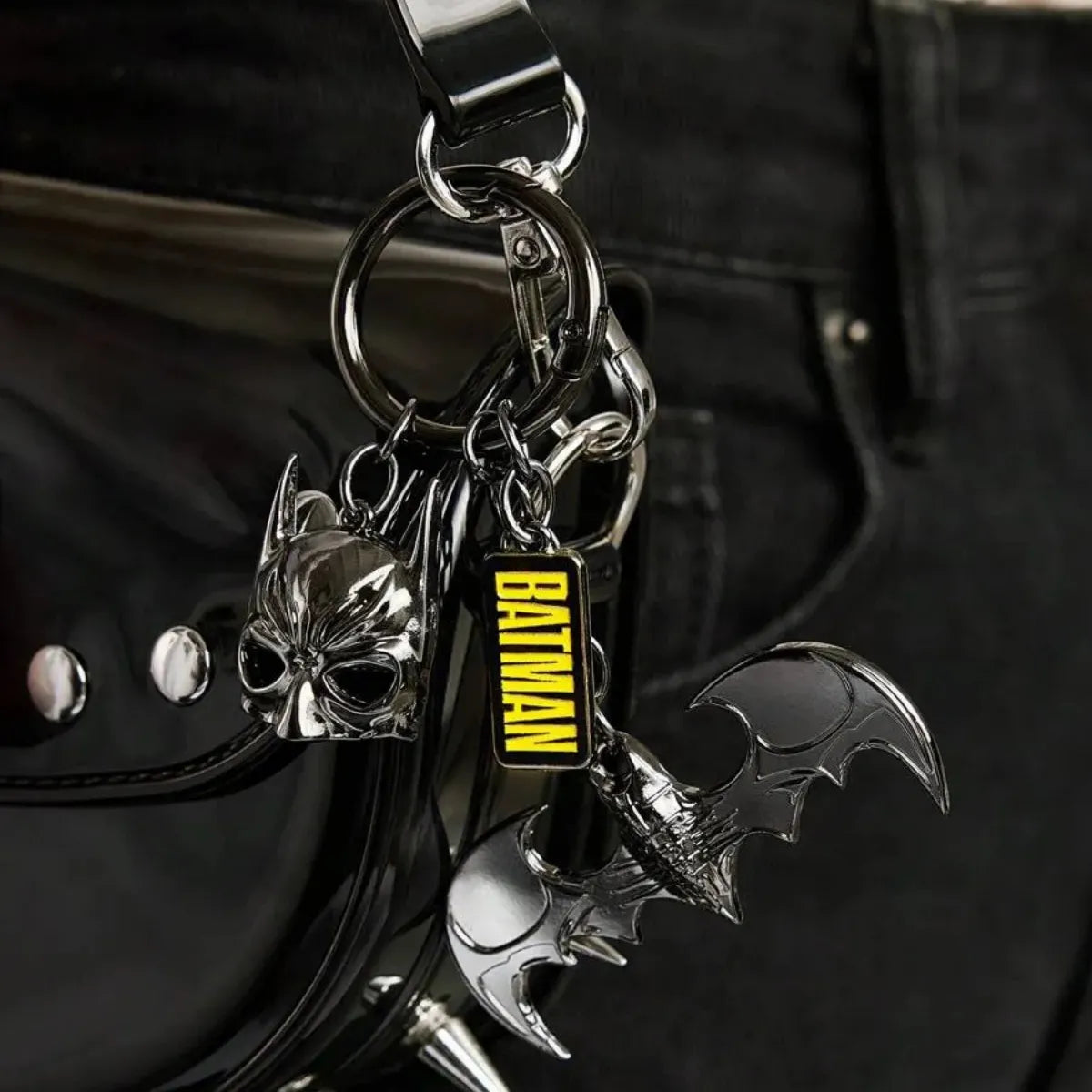 Chaveiro Batman Metal Mascara Batarang Preto